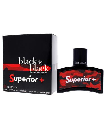 NU Parfums Black Is Black Superior Plus for Men Eau de Toilette Spray 3.4 Ounce 3.4 Ounce (Pack of 1) - Buy Online on GoSupps.com