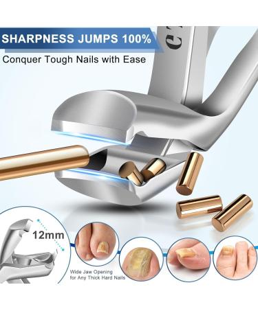 Professional Toenail Clippers for Thick Nails - Ergonomic Design, Wide Jaw & Sharp Blade - Heavy Duty Toe Nail Clippers for Seniors - Gifts for Men & Women - Buy Online on GoSupps.com