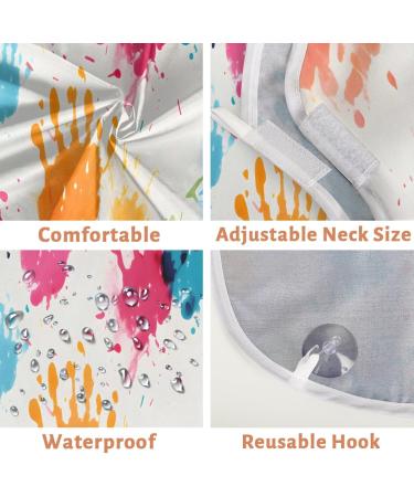 Colorful Handprints Beard Bib Apron - Best Beard Hair Catcher for Men | Perfect Father's Day & Anniversary Gifts | Includes 2 Suction Cups - Buy Online on GoSupps.com