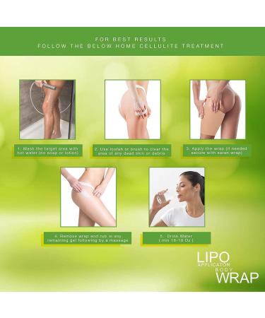 Lipo applicator Tummy Body Wrap with Guarana Green Tea Seaweed Wraps Works for Stomach Belly Legs Arms Abdomen (4 WRAPS) - Buy Online on GoSupps.com