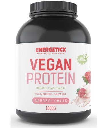 Energeticx Vegan Strawberry Protein Shake Sugar Free 25g High Quality Protein Natural Strawberry Flavor PlantBased Protein Source Ideal after Sports Without Artificial Flavors Creamy Texture