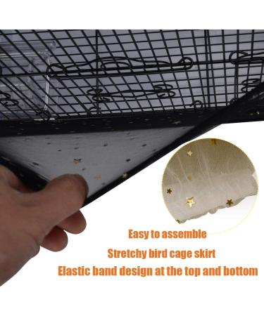 Bird Seed Catcher | Extra Large Mesh Stretchy Guard Cover | Nylon Shell Skirt for Bird Cage | 29.5 Height White - Buy Online on GoSupps.com