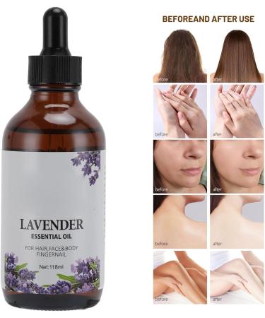Lavender Oil 118ml - Universal Massage Oil for Skin Care | Portable Glass Bottle for Hair Relaxation Diffuser - Buy Online on GoSupps.com