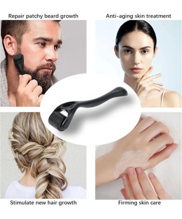 Salubohum Dermaroller Micro-Needle Roller Hair Dermaroller 0.5mm with 540 Microneedles Stainless Steel Suitable for Skin Care Hair Growth and Beard (Black) - Buy Online on GoSupps.com