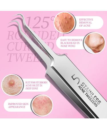 Teenitor Blackhead Remover Kit - 5 Piece Acne & Pimple Extraction Tool Set for Clear Skin | Includes Extractors & Tweezers - Buy Online on GoSupps.com