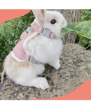 Adjustable Rabbit Leash Set - 2 Breathable Harnesses for Rabbits Hamsters & Cats - Soft & Comfortable - Available in Pink & Gray - Buy Online on GoSupps.com