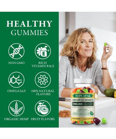 Hemp Gummies High Potency for Pain Sleep Anxiety - Advanced Extra Strength Supplement with Pure Hemp Oil Extract - Best H mp Gummy for Adults Fruit - Buy Online on GoSupps.com