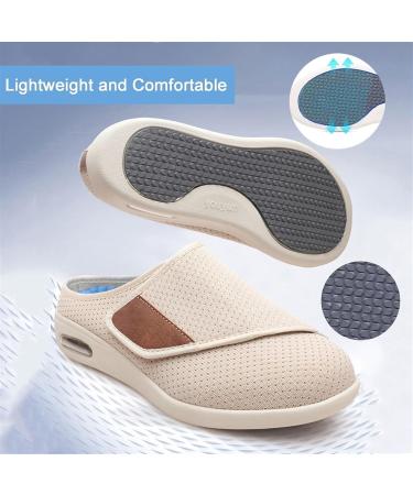 Diabetic Shoes for Elderly - Adjustable Wide Comfort Shoes for Swollen Feet Non-Slip Outdoor Walking Shoes in Dark Blue - Buy Online on GoSupps.com