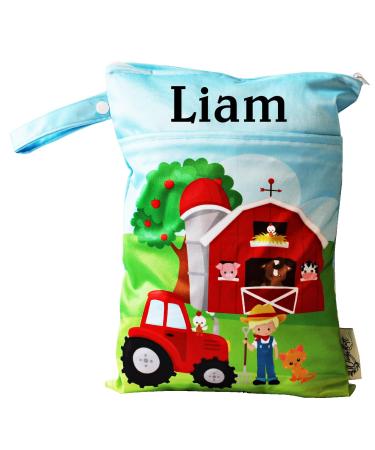 In Germany names wetbag naspasche with 2 separate subjects as a diaper bag in kindergarten or on the go (tractor)