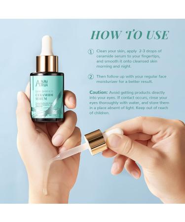 ANAiRUi Ceramide Serum to Hydrate Moisture and Plump Skin for Normal to Dry Skin with Ceramide-3 and Hyaluronic Acid Skin Barrier Repair Anti-Aging Serum for Face 30ml Ceramide Face Serum - Buy Online on GoSupps.com