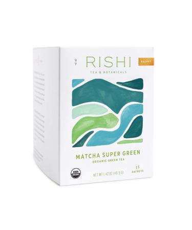 Rishi Tea Organic Green Tea Matcha Super Green 15 Tea Bags 1.43 oz (40.5 g)
