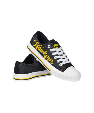 Iowa Hawkeyes NCAA Womens Color Glitter Low Top Canvas Shoes - 8