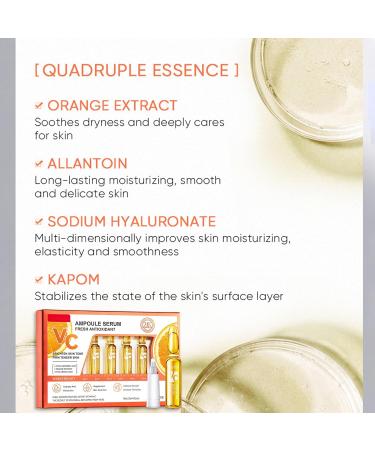 Vitamin C Serum for Face Concentrated Ampoules Vit C Serum Anti Ageing & Anti Wrinkle Serum Brightening Serum for Dull Tired Skin Powerful Antioxidant Protection face serum 7x2ml Ampoule Serum - Buy Online on GoSupps.com