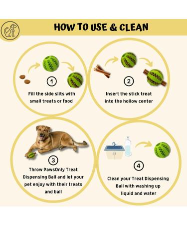 Pawsonly Feeding Ball for Dogs - Intelligent Toy for Small Medium & Large Breeds | Dental Care & Puppy Fun | 8 cm Green - Buy Online on GoSupps.com