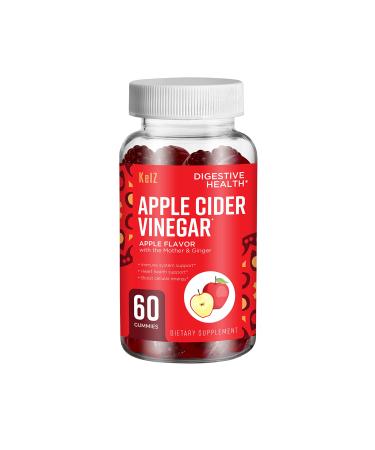 KelZ Apple Cider Vinegar Supplement Gummies Apple Flavor 60 Count (Pack of 1)