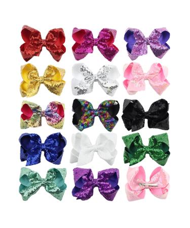 Xansema 6 Inches Sequins Large Bow Alligator Hair Clip - Deep Blue | Hair Accessories for Women, Teens, Girls, Kids - Buy Online on GoSupps.com