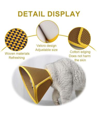 Xpex Yellow Cat Cone - Adjustable Relaxation E-Collar for Cats Mini Dogs & Rabbits | Size M - Lightweight Plastic Elizabethan Collar for Sore Cranes - Buy Online on GoSupps.com