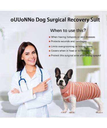 Dog Surgical Recovery Suit XL Stripe Pink | Anti-Licking Pet Vest for Male Female Abdominal Wounds & Skin Diseases | E-Collar Alternative Post Surgery - Buy Online on GoSupps.com