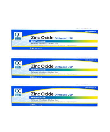 Quality Choice Zinc Oxide Ointment Skin Protectant 2oz Each (Pack of 3)
