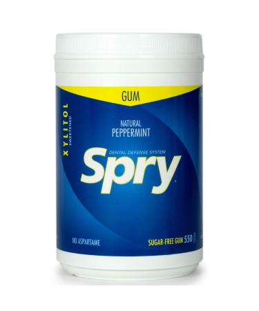 Xlear Spry Chewing Gum Natural Peppermint Sugar Free 550 Pieces (660 g)