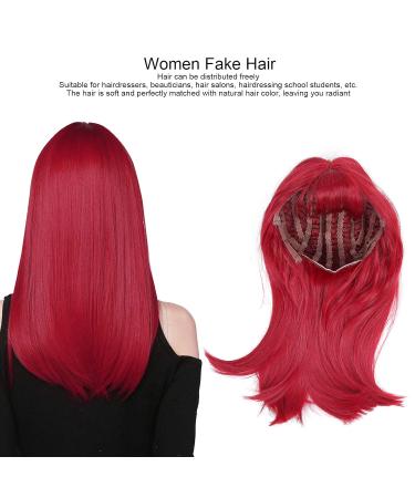 Buy Long Red Straight Wig with Bangs - Heat-Resistant 52cm Fiber Hair for Women | International Shipping - Buy Online on GoSupps.com