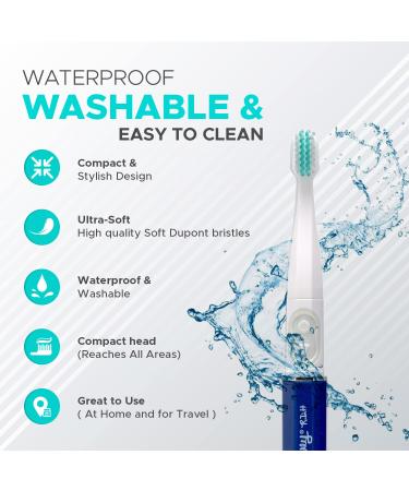 Quick Sonic Electric Toothbrush for Adults | Smart Rechargeable Battery Toothbrush for Superior Plaque Removal & Deep Cleaning - Blue - Buy Online on GoSupps.com