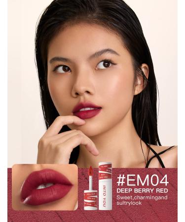 INTO YOU Matte Lipstick Lip Mud - Waterproof, Long Lasting, Smudge Proof Velvet Lip Stains for Lip and Cheek - Non-Stick Cup, Not Fade Lip Gloss - Multi-Purpose Makeup Cosmetics (EM04) - Buy Online on GoSupps.com