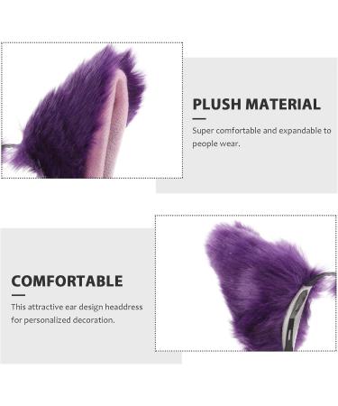 Healeved Faux Fur Cat Ears Headband - Purpless Halloween Headband for Women Soft Fabric Plush Fox Ears Headband for Halloween Thanksgiving Party Cosplay - Buy Online on GoSupps.com