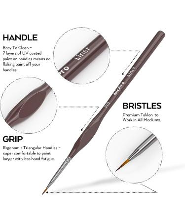 Nicpro Miniature Detail Paint Brush Set - 7 Micro Professional Small Fine Brushes for Watercolor, Oil, Acrylic, Craft, Scale Models, Rock Painting, & Paint by Number - Includes Holder Brown - Buy Online on GoSupps.com