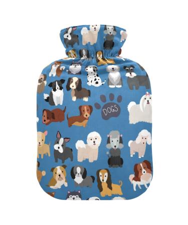 Cute Hot Water Bottle with Cover Hot Water Bottles for Pain Relief Water Heating Pad Heating Bag for Kids and Adults 1L