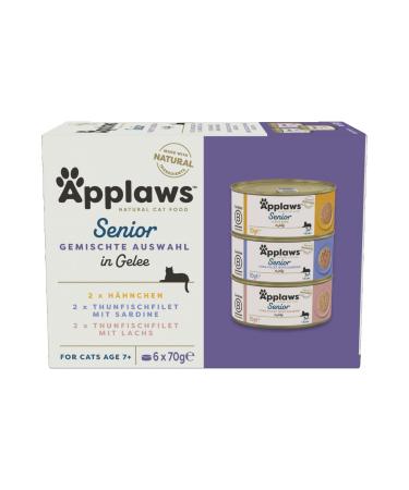 Applaws Natural Complete Wet cat food for older adults multipack tuna and chicken selection in jelly 6 x 70g senior - tuna and chicken in jelly 40 g (6 Pack)