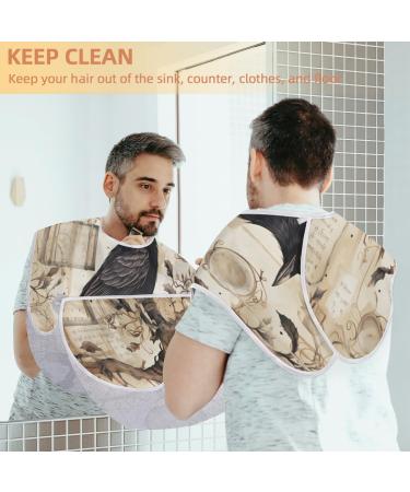 Bird Crow Beard Bib Apron - Ultimate Beard Hair Catcher | Perfect Gift for Dad & Husband | Shaving & Grooming Essential with 2 Suction Cups - Buy Online on GoSupps.com