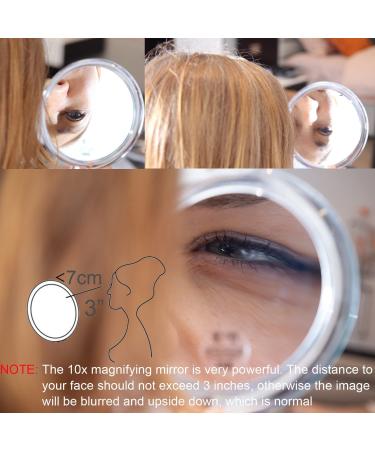 10x Magnifying Mirror with Suction Cups - Small Concave Travel Makeup Mirror with 10x Magnification - Buy Online on GoSupps.com