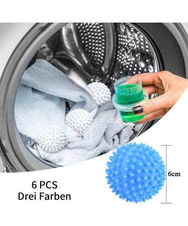 luckaide Dryer Balls Pack of 6 Washing Balls for Down Jackets Washing Ball for Washing Machine Dryer Ball Reusable Dryer Balls Tumble Dryer Ball for Home Clothes Cleaning - Buy Online on GoSupps.com