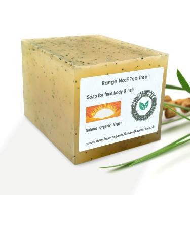 Handmade Natural Tea Tree Soap Loaf - Range No.5 - Acne/Blackhead/keratosis Pilaris/Athlete's Foot/Hidradenitis Suppurativa Relief - 400g Money Saver Loaf - Buy Online on GoSupps.com