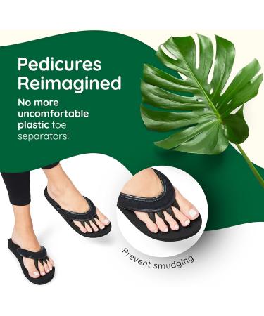 Pedi Couture Pedicure Sandals for Women - Toe Separator Slippers Medium Black - Buy Online on GoSupps.com