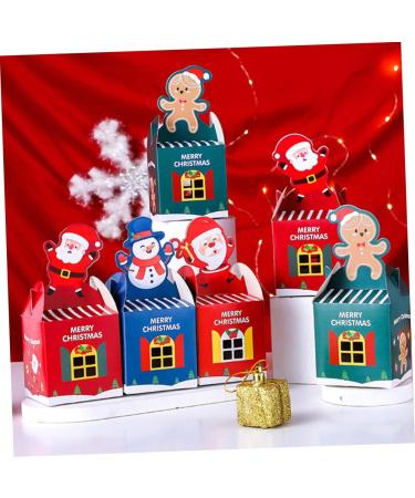 LALAFINA 10pcs Boxes Christmas Wrapping Carton Paper Food Containers Xmas Christmas Goody Boxes Shopping Bag 9X8.5X8.5cm Red - Buy Online on GoSupps.com
