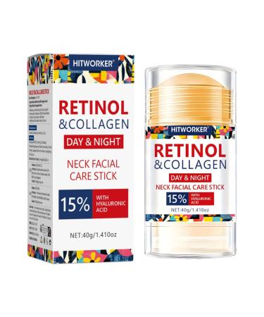 Retinol and Collagen Neck Facial Care Stick Day and Night Moisturizer with Hyaluronic Acid 1.41oz