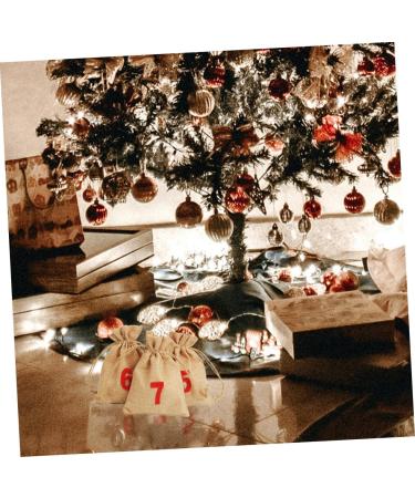 HAPINARY 24pcs Christmas Sack Candy Bags Advent Calendar Linen-like Cloth with Non-woven Lining - Buy Online on GoSupps.com