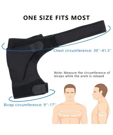 Shoulder Brace for Torn Rotator Cuff & Dislocation - Pain Relief Support Wrap - Adjustable Sling - Black - Buy Online on GoSupps.com