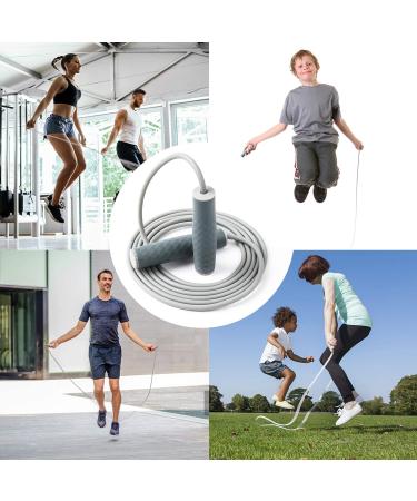 1LB Weighted Jump Rope with Adjustable Length - Professional Skipping Rope for Cardio Boxing Endurance Training - Gray - Buy Online on GoSupps.com