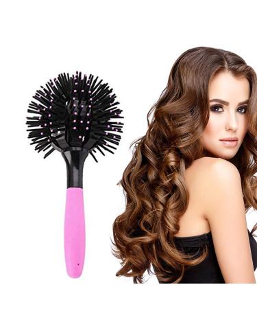 Aaiffey 3D Round Hair Brushes for Women Blow Drying Detangling Hairbrush 360 Degree Styling Hair Brush for Thick Curly Hair Circle Hair Comb for Wet and Dry Hair Cows Print