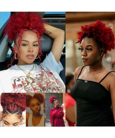 Afro Puff Drawstring Ponytail for Black Women Short Kinky Curly Afro Ponytail Synthetic Hair Afro Bun Drawstring Ponytail for Women(red/Small size(Pack of 2) Small size(Pack of 2) Red - Buy Online on GoSupps.com