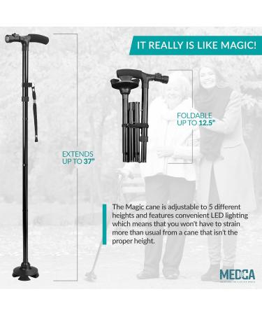 MEDca Folding Cane with Led Light for Men and Women - 37 Inches - Buy Online on GoSupps.com