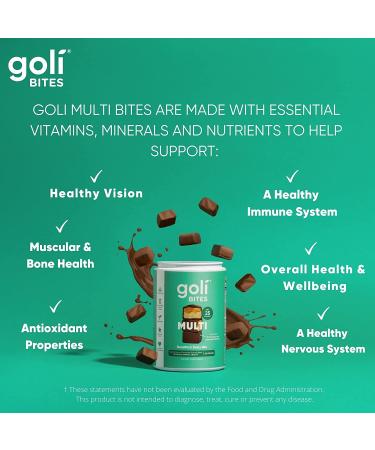 Goli Multi Vitamin Bites - 30 ct Milk Chocolate Vanilla Cocoa | Immune & Nervous System Support | Bone & Muscle Health - Buy Online on GoSupps.com