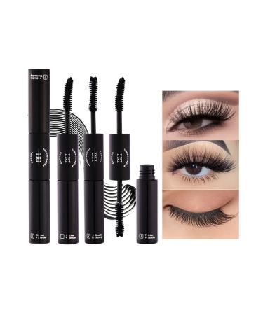 Mimore Double Effect Thick Mascara Natural Thick Waterproof Makeup Mascara, Thick Thickening Lengthening, False Eyelash Effect Mascara, Black Mascara, No Smudging Lasting All Day