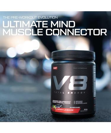 V8 Total Energy Pre Workout Booster | Vegan Sugar-Free Natural Caffeine | 20 Portions | Carnosyn & Betapower | Made in Germany - Blue Raspberry - Buy Online on GoSupps.com