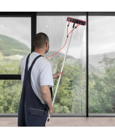 26.25ft Water Fed Pole Cleaning Brush Tool 180 Adjustable Professional Window Squeegee Cleaner Squeegee for Window Cleaning for High Windows Cleaning Solar Photovoltaic Panel Cleaning Black Red Silver - Buy Online on GoSupps.com