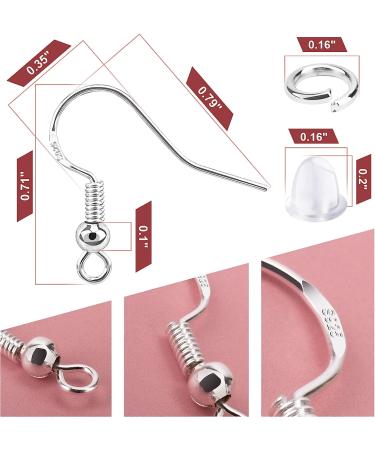 100 PCS/50 Pairs 925 Silver-Plated Earring Hooks for Jewelry Making | Hypoallergenic Earring Supplies with 300 PCS Upgraded Kit - Includes Backs and Jump Rings - Buy Online on GoSupps.com