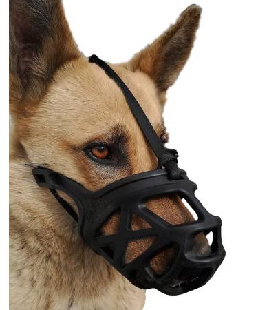 Dog Muzzle, Breathable Basket Muzzles for Small, Medium, Large and X-Large Dogs, Stop Biting, Barking and Chewing, Best for Aggressive Dogs Large Black